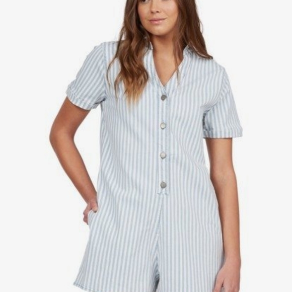 Roxy Denim Romper - Pink Sunglasses Short Sleeve Playsuit - Picture 6 of 8